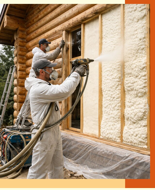 Утепление деревянного дома ППУ в Первоуральске от 4323 руб/м2 | ТепломастерПрв — под ключ