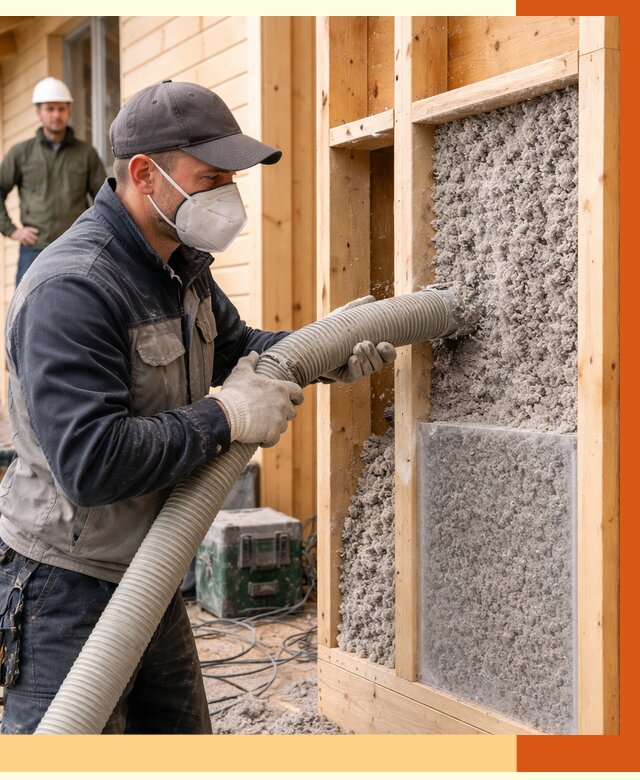 Утепление дома из бруса эковатой в Первоуральске от 1904 руб/м2 | ТепломастерПрв