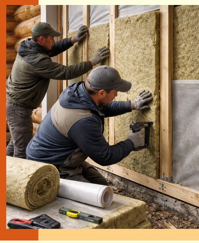 Утепление бревенчатого дома под ключ в Первоуральске