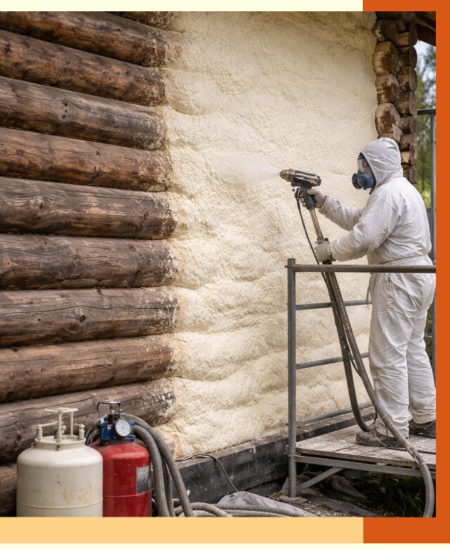 Утепление бревенчатого дома ППУ в Первоуральске под ключ от 6433 руб. | ТепломастерПрв