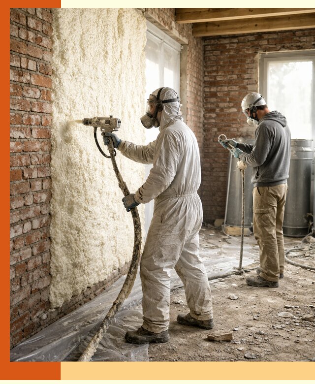 Утепление кирпичного дома пенополиуретаном в Первоуральске