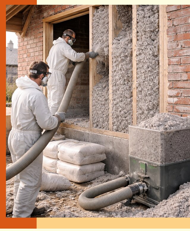 Утепление кирпичного дома эковатой в Первоуральске