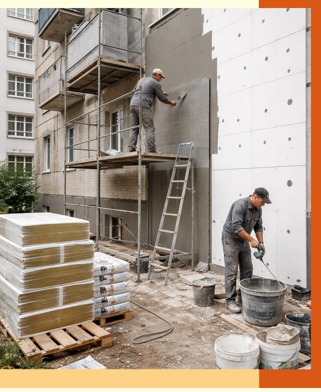 Утепление квартиры снаружи в Первоуральске от 6330 руб/м2 под ключ | ТепломастерПрв