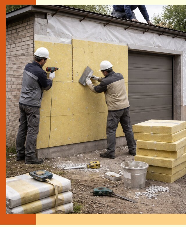 Утепление гаража снаружи в Первоуральске качественно и надёжно