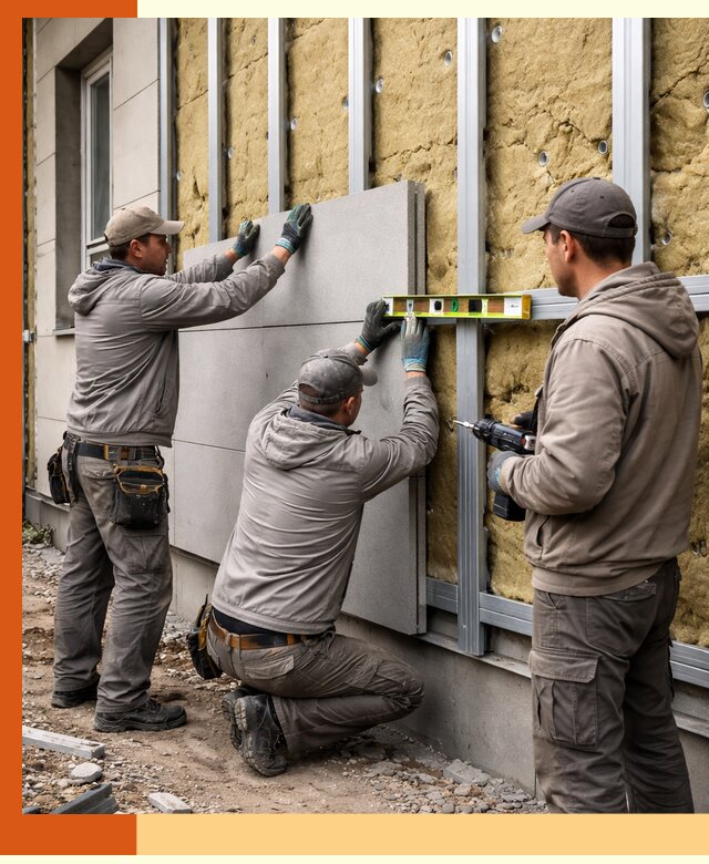 Утепление вентилируемого фасада под ключ в Первоуральске