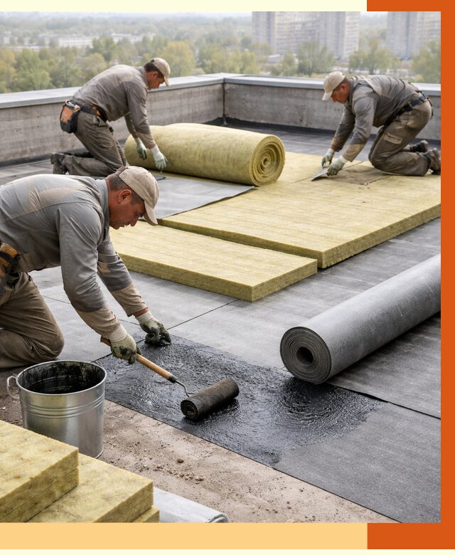 Утепление плоской крыши в Первоуральске от 7411 руб./м2 под ключ | ТепломастерПрв