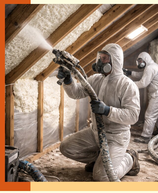 Утепление чердака пенополиуретаном (ППУ) в Первоуральске