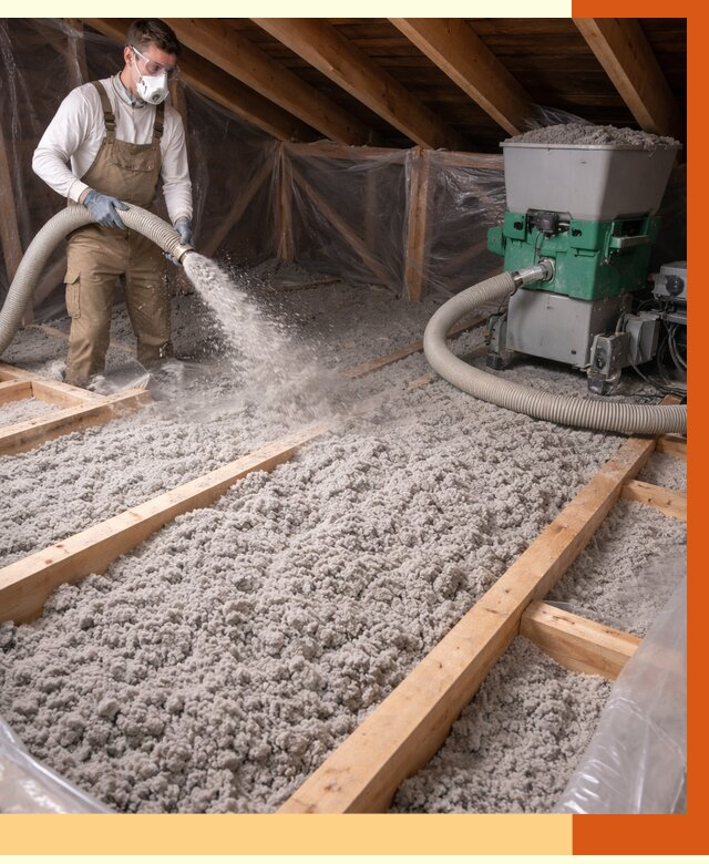 Утепление чердака эковатой в Первоуральске от 1492 руб/м2 — заказать у ТепломастерПрв