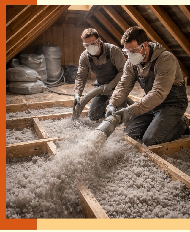 Утепление чердака эковатой в Первоуральске — быстро и надёжно