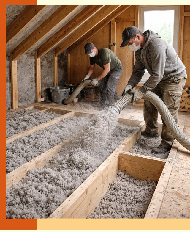 Утепление мансарды эковатой в Первоуральске с гарантией качества