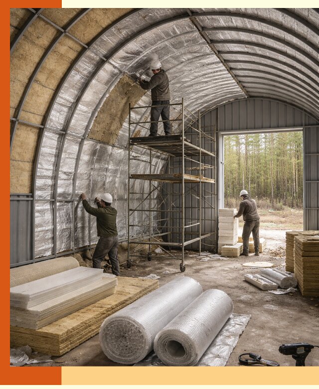 Утепление арочного ангара под ключ в Первоуральске