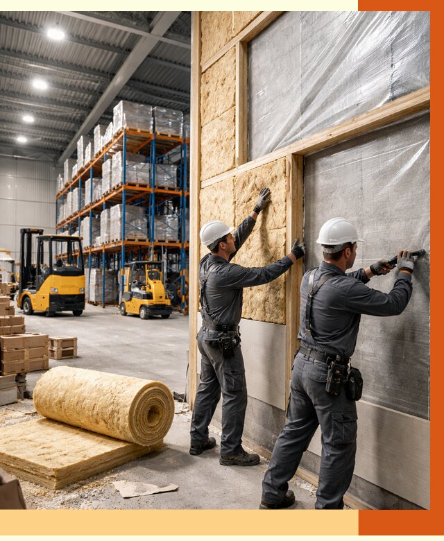 Утепление склада с техникой в Первоуральске от 4323 руб./м2 — комплексно под ключ | ТепломастерПрв