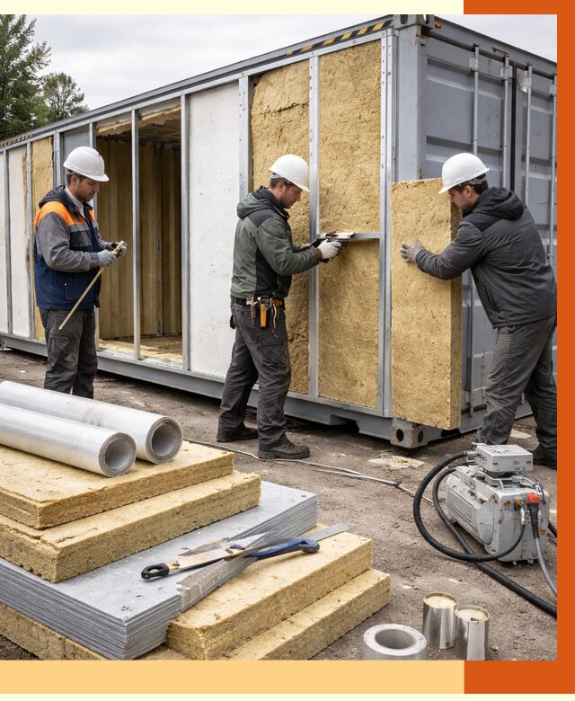 Утепление морского контейнера в Первоуральске от 3860 руб. под ключ | ТепломастерПрв