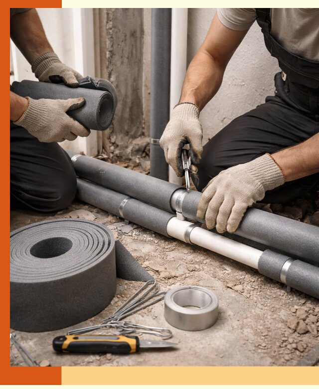 Утепление труб водоснабжения в Первоуральске — монтаж и защита сети