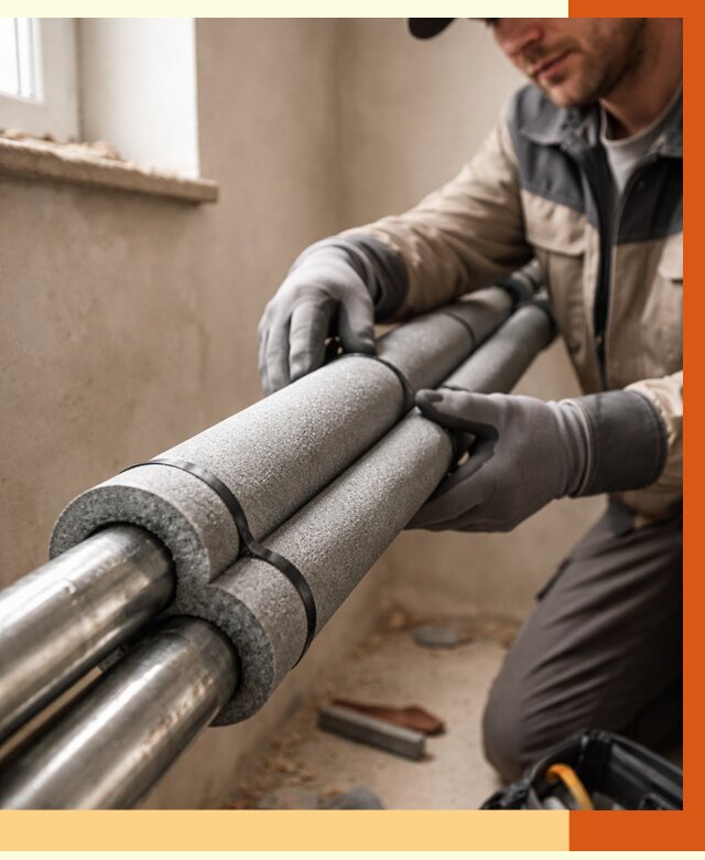 Утепление труб отопления в Первоуральске от 2934 руб. за м² — услуги под ключ | ТепломастерПрв