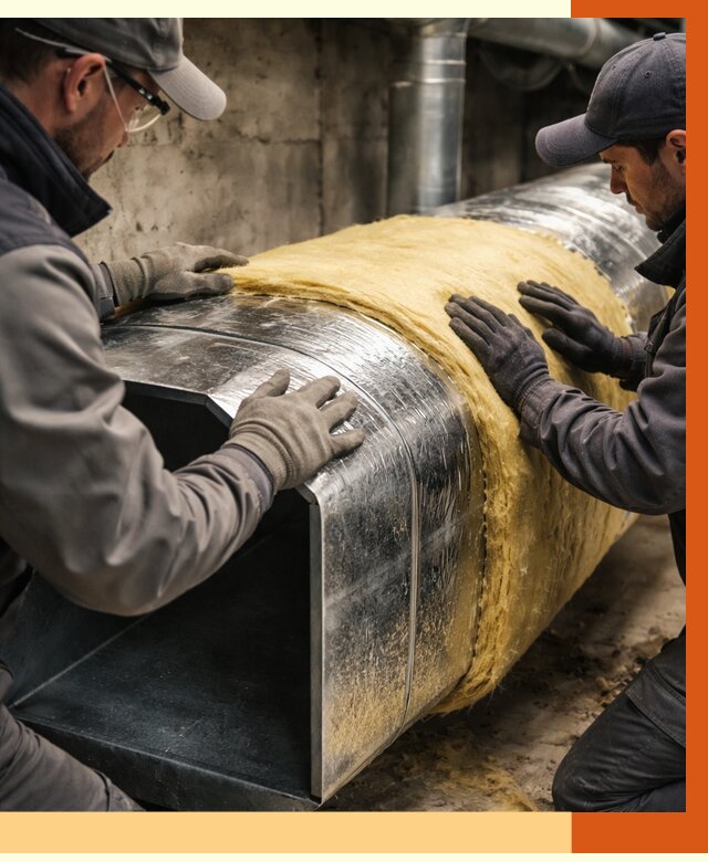 Утепление воздуховодов в Первоуральске от 4323 руб. — теплоизоляция вентиляции | ТепломастерПрв