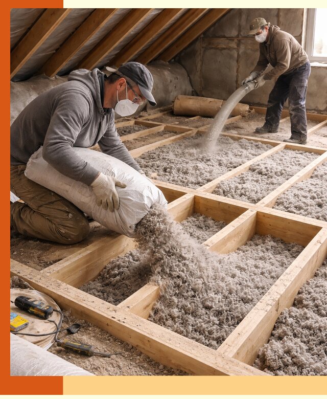 Заполнение полостей чердачного перекрытия в Первоуральске качественно и надёжно