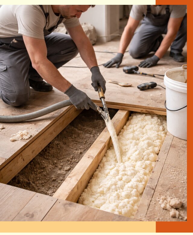 Заполнение пустот пола в Первоуральске от 2779 руб. — утепление пустот пола под ключ | ТепломастерПрв