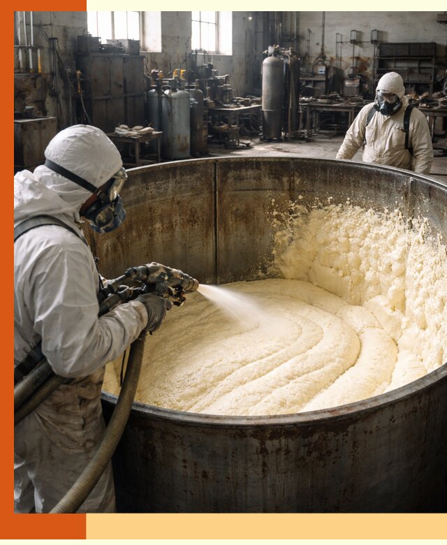 Заливка ппу в емкости с полной изоляцией и герметизацией в Первоуральске