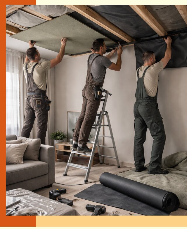 Шумоизоляция потолка в Первоуральске — профессиональное устранение шумов