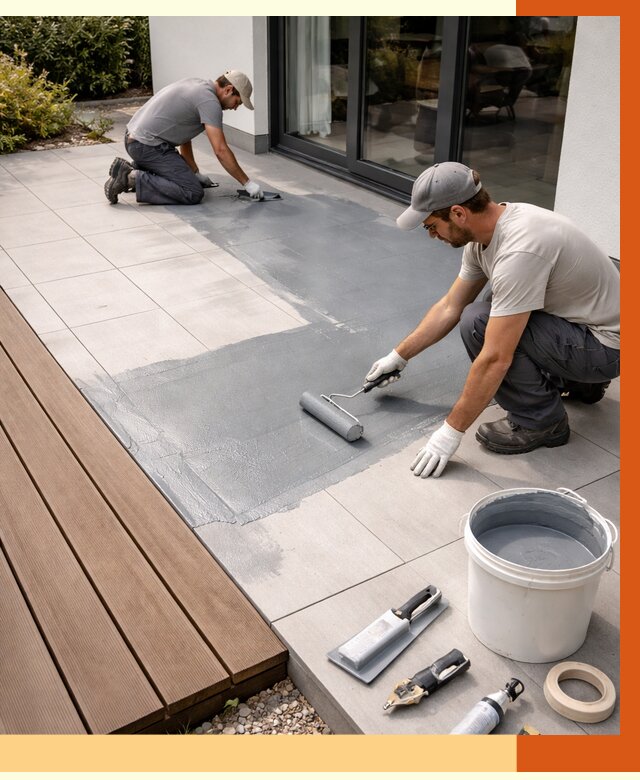 Гидроизоляция террасы в Первоуральске под ключ от 7720 руб./м² | ТепломастерПрв