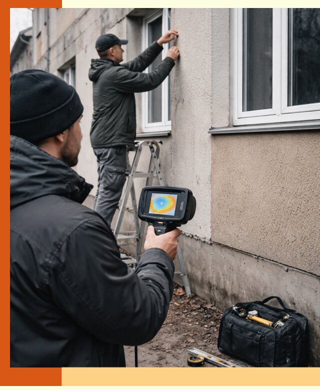 Тепловизионное обследование фасада в Первоуральске для выявления дефектов