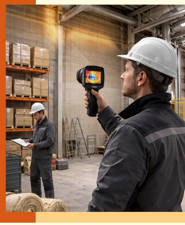 Тепловизионное обследование склада и выявление утечек в Первоуральске