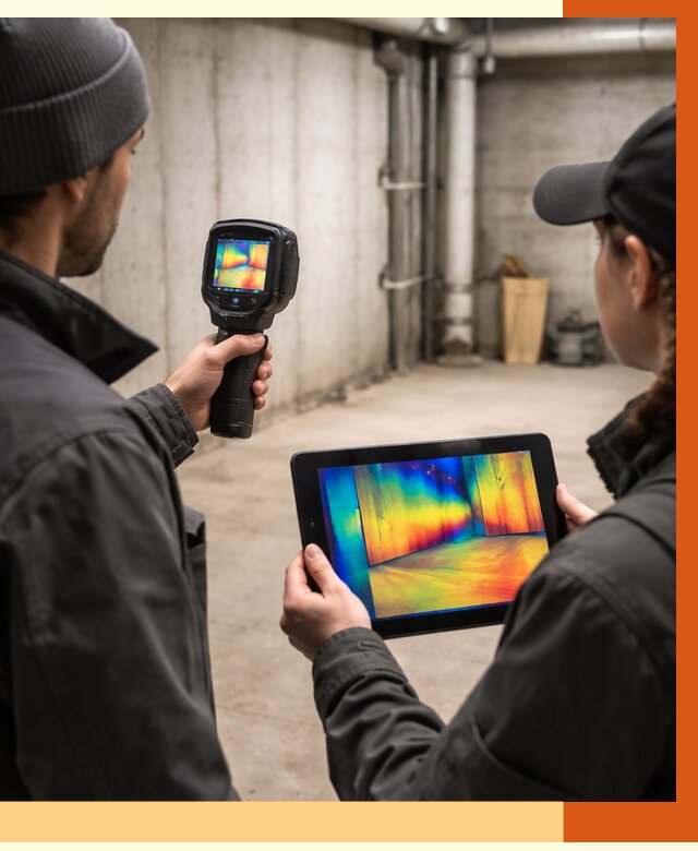 Тепловизионное обследование подвала в Первоуральске от 4632 руб. — проверка гидроизоляции | ТепломастерПрв